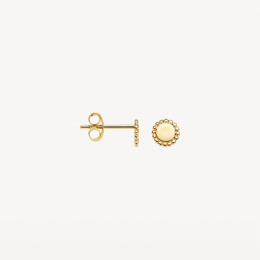 14CT YG DISC BLUSH STUD EARRINGS