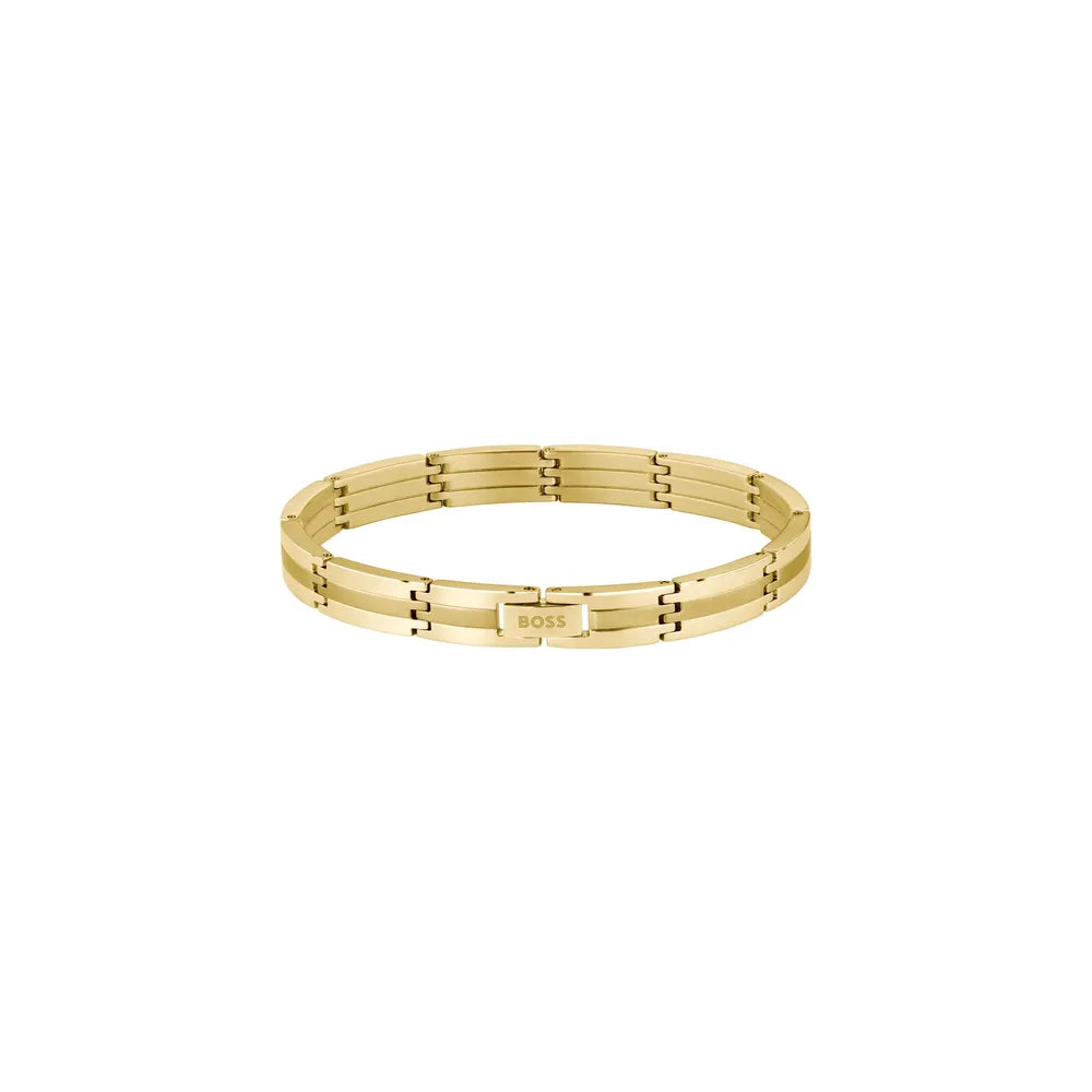 BOSS BROOKS GENTS GOLD STAINLESS STEEL BRACELET