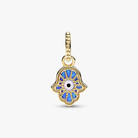 Opalescent Blue Hamsa Hand Dangle Pandora Charm