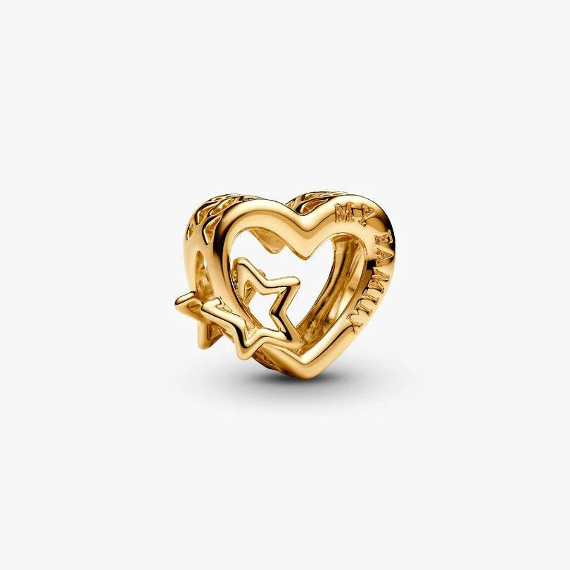Openwork Family Heart & Star Pandora Charm