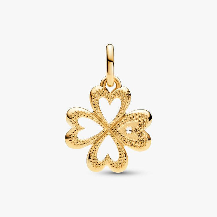 Pandora ME Heart Four-leaf Clover Medallion Charm