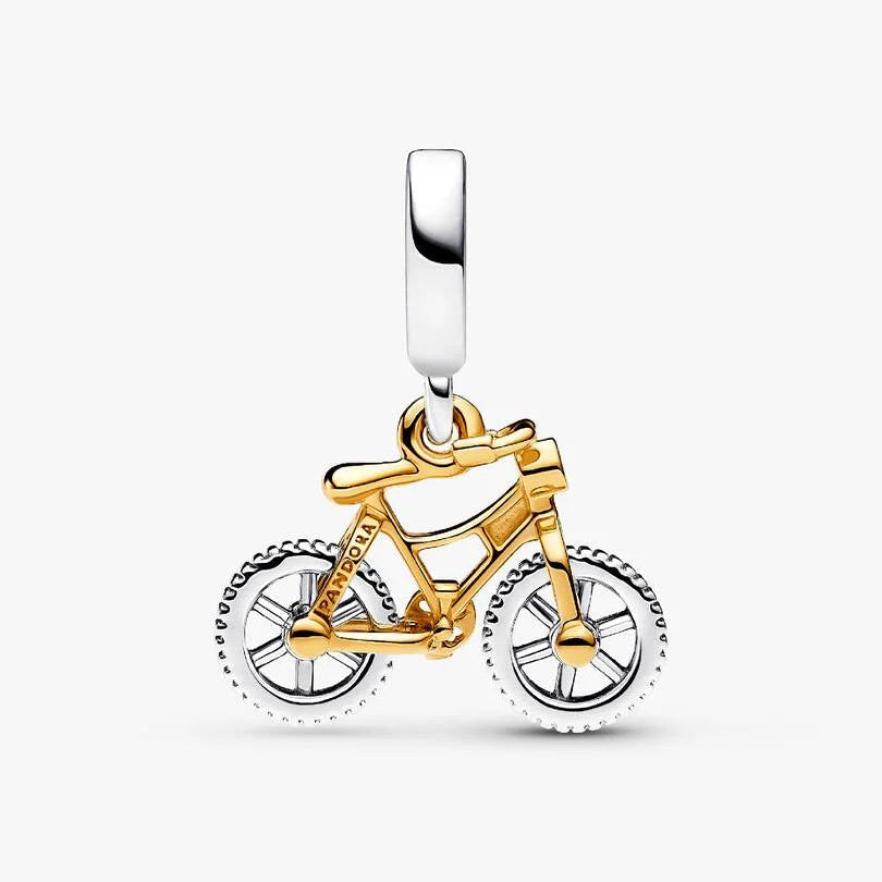 Pandora Two-tone Spinning Wheels Bicycle Dangle Charm
