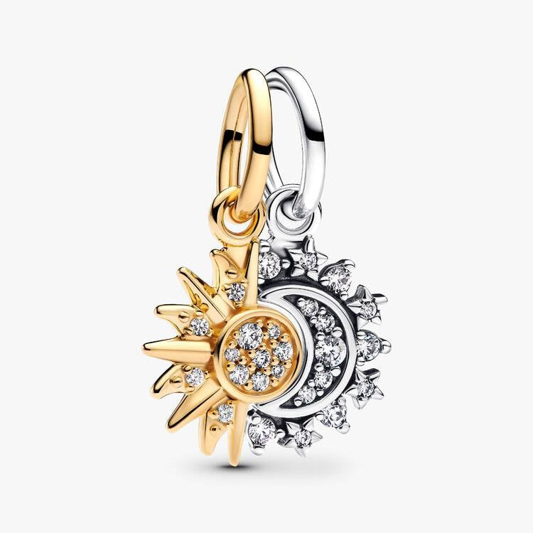 Splittable Sun & Moon Dangle Pandora Charm