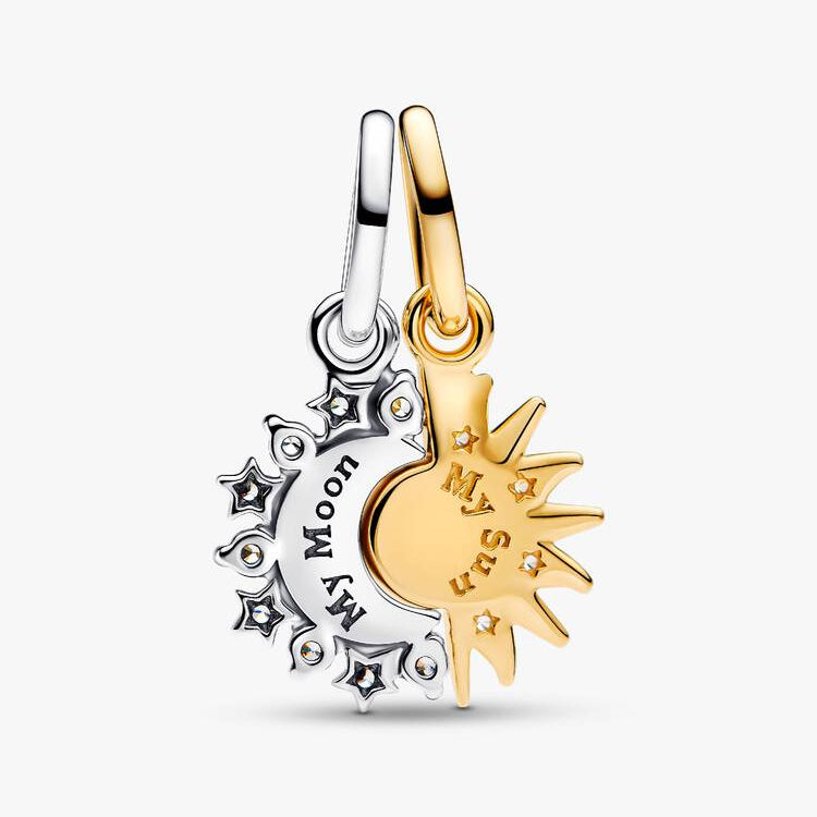 Splittable Sun & Moon Dangle Pandora Charm