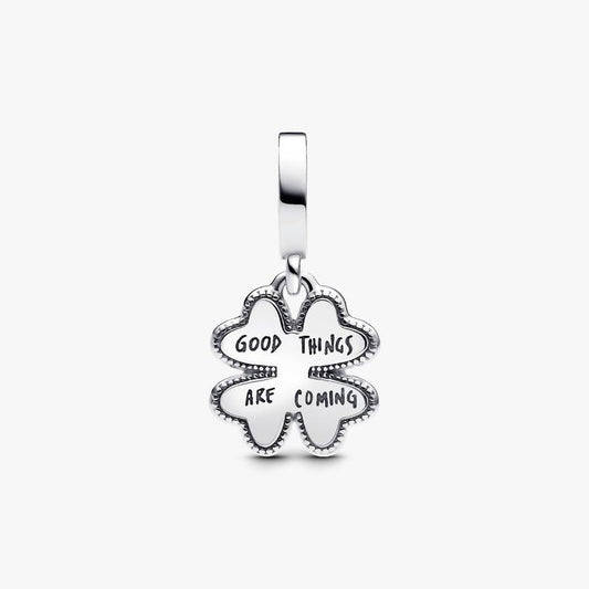 Spinnable Four Leaf Clover Lab-Grown Diamond Dangle Pandora Charm