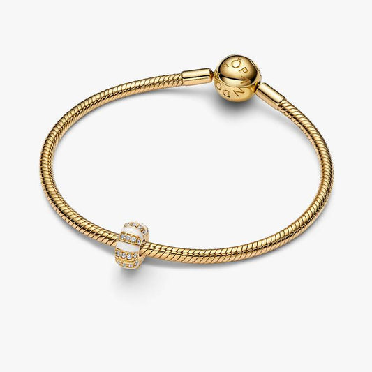14ct Gold on Silver Stones & Enamel Clip Pandora Charm