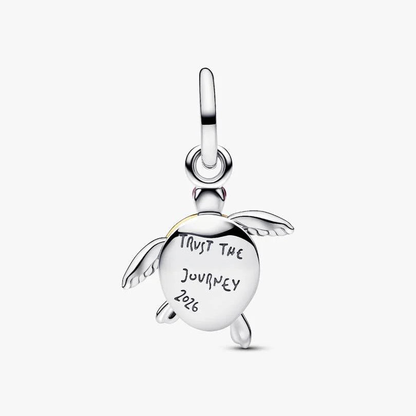 2026 Pink Sea Turtle Lab-grown Diamond Dangle Pandora Charm