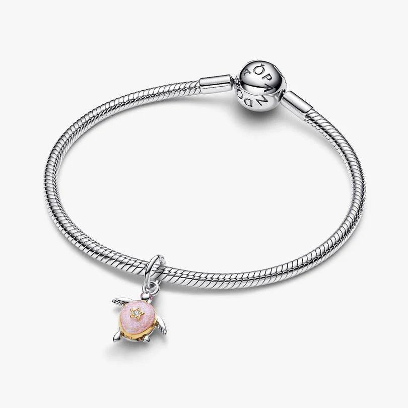 2026 Pink Sea Turtle Lab-grown Diamond Dangle Pandora Charm