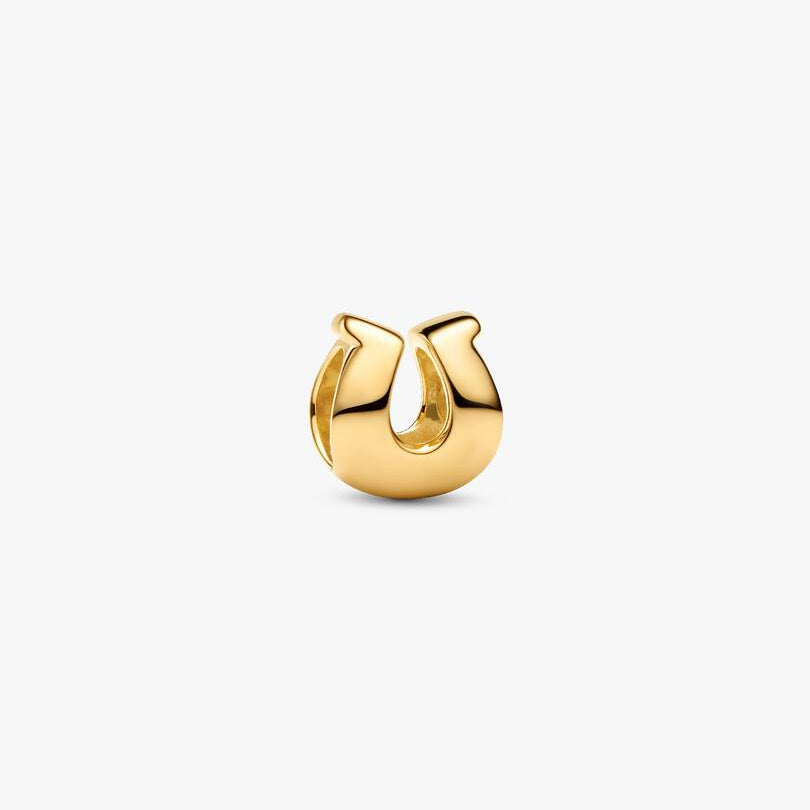 14ct Gold on Silver Horseshoe Mini Pandora Charm