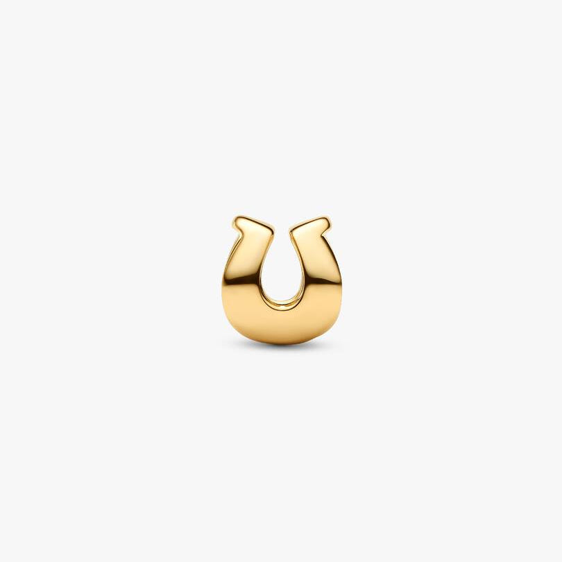 14ct Gold on Silver Horseshoe Mini Pandora Charm
