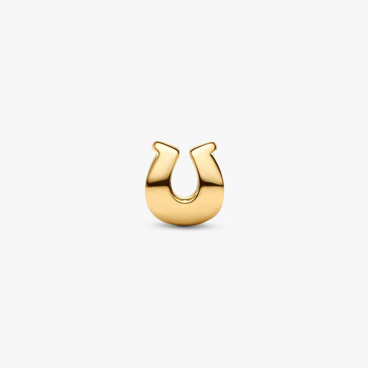 14ct Gold on Silver Horseshoe Mini Pandora Charm