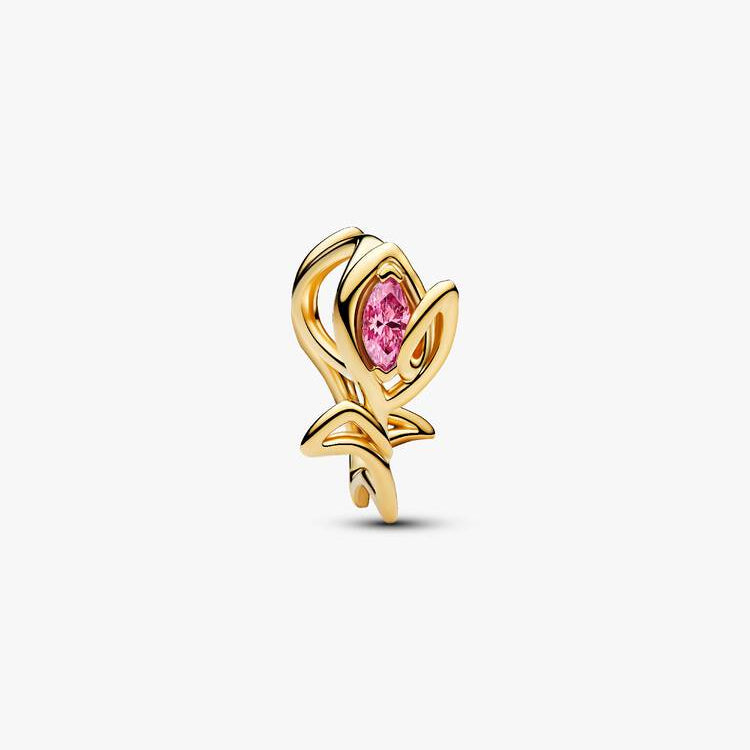 14ct Gold on Silver Tulip Openwork Pandora Charm