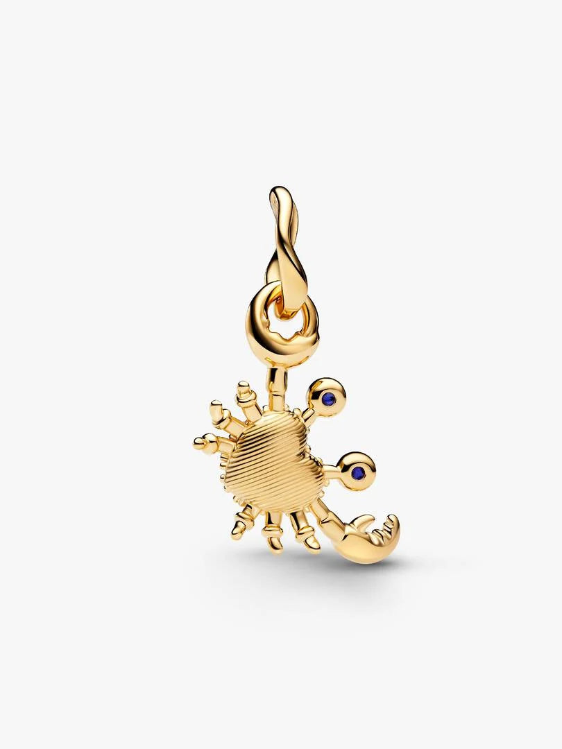 14ct Gold on Silver Crab Dangle Pandora Charm
