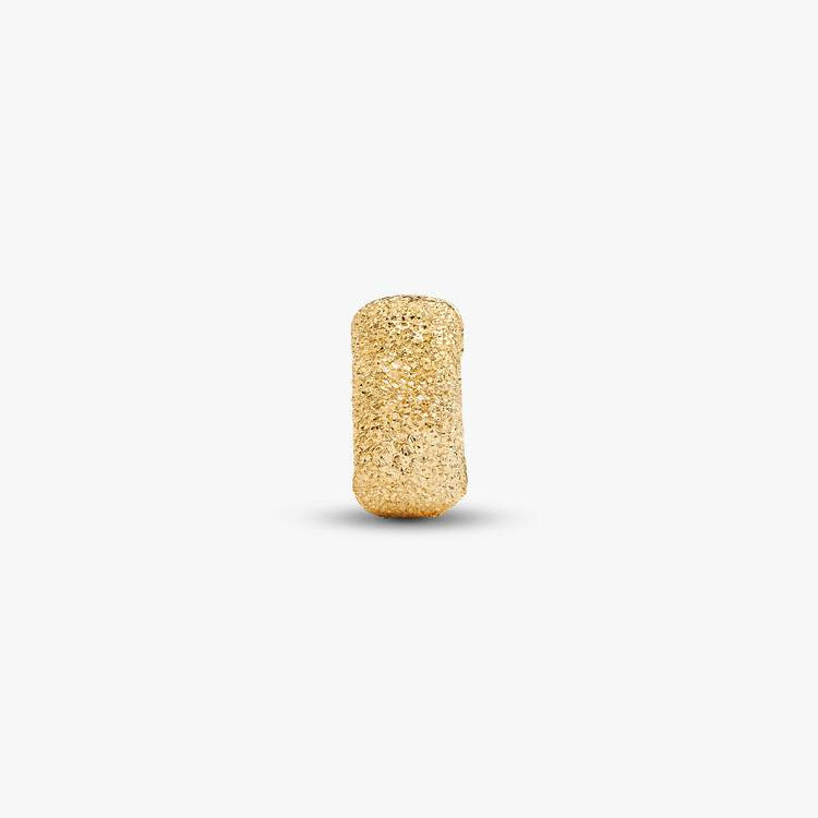 14ct Gold on Silver Textured Mini Clip Pandora Charm