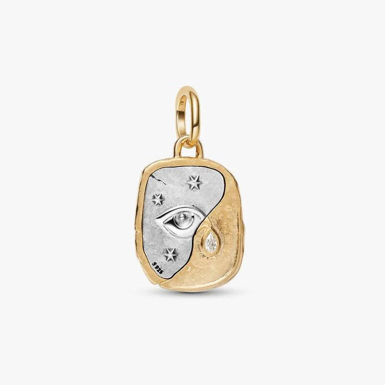 14ct Gold on Silver Eye Medallion Two-tone Pandora Charm
