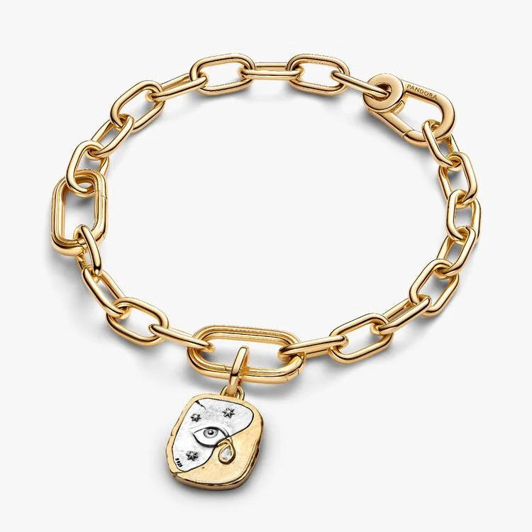 14ct Gold on Silver Eye Medallion Two-tone Pandora Charm