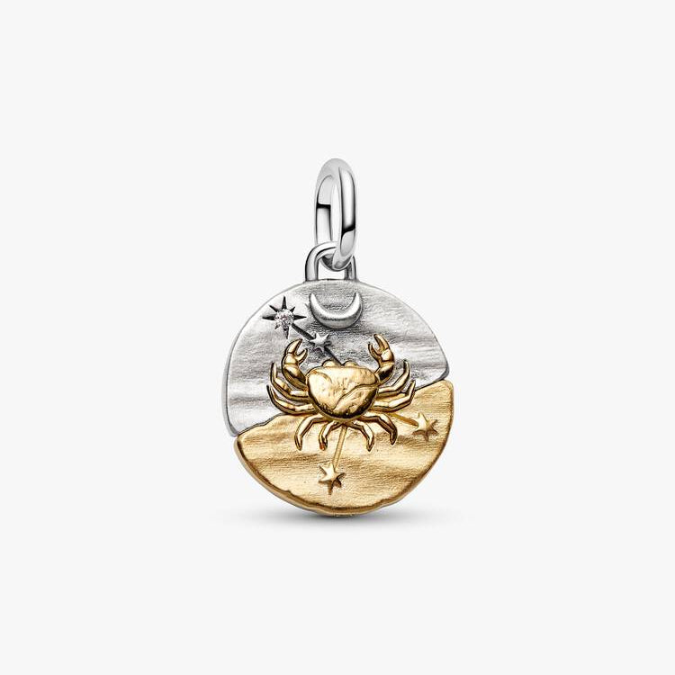 Cancer Two-tone Zodiac Medallion Pandora Charm