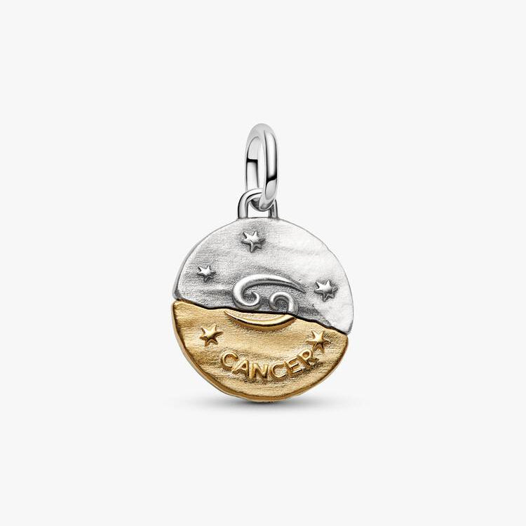 Cancer Two-tone Zodiac Medallion Pandora Charm