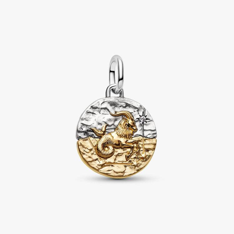 Capricorn Two-tone Zodiac Medallion Pandora Charm
