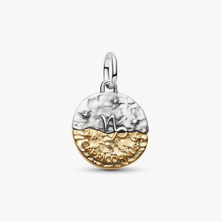 Capricorn Two-tone Zodiac Medallion Pandora Charm