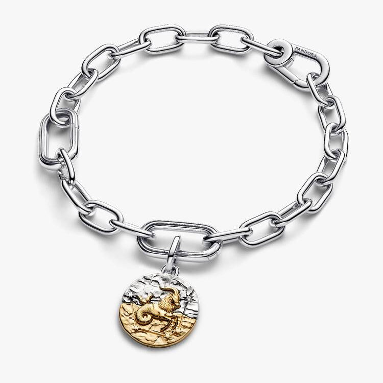 Capricorn Two-tone Zodiac Medallion Pandora Charm