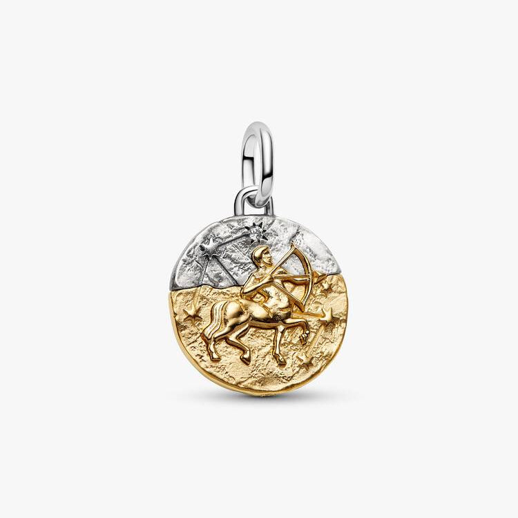 Sagittarius Two-tone Zodiac Medallion Pandora Charm