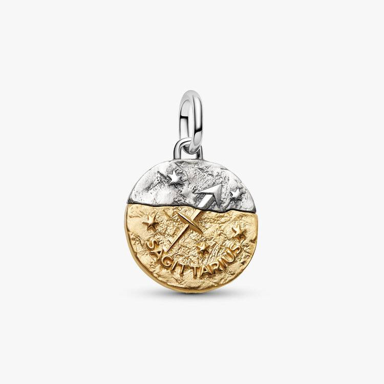 Sagittarius Two-tone Zodiac Medallion Pandora Charm