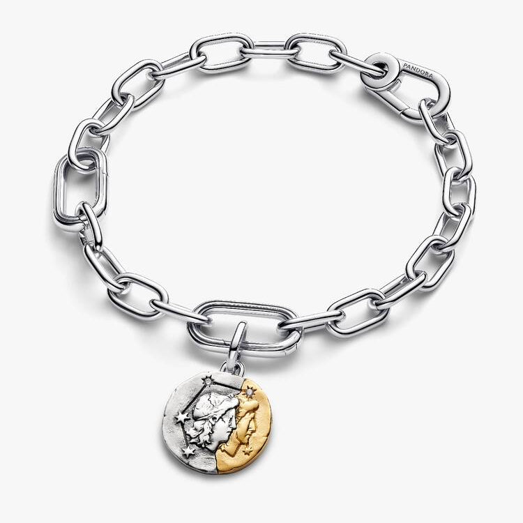 Gemini Two-tone Zodiac Medallion Pandora Charm