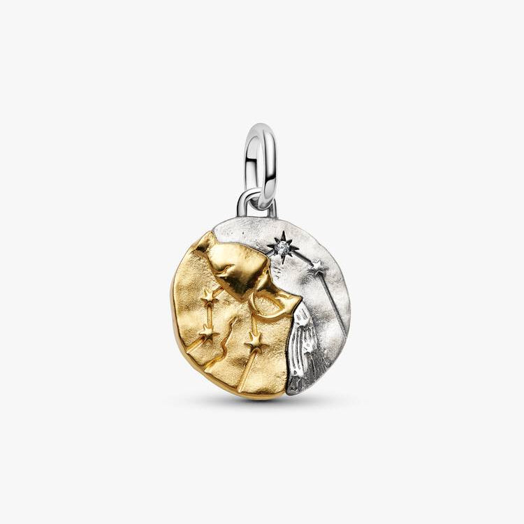 Aquarius Two-tone Zodiac Medallion Pandora Charm