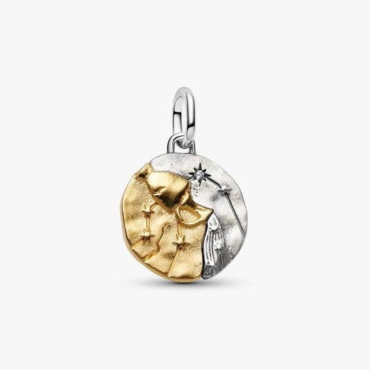 Aquarius Two-tone Zodiac Medallion Pandora Charm