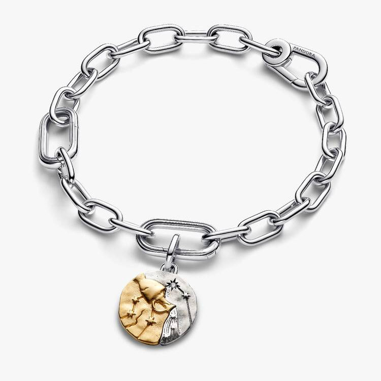 Aquarius Two-tone Zodiac Medallion Pandora Charm