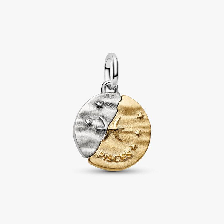 Pisces Two-tone Zodiac Medallion Pandora Charm