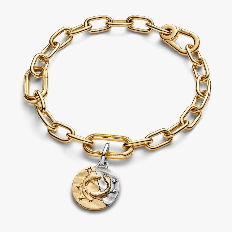 Pisces Two-tone Zodiac Medallion Pandora Charm