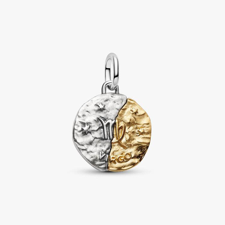 Virgo Two-tone Zodiac Medallion Pandora Charm