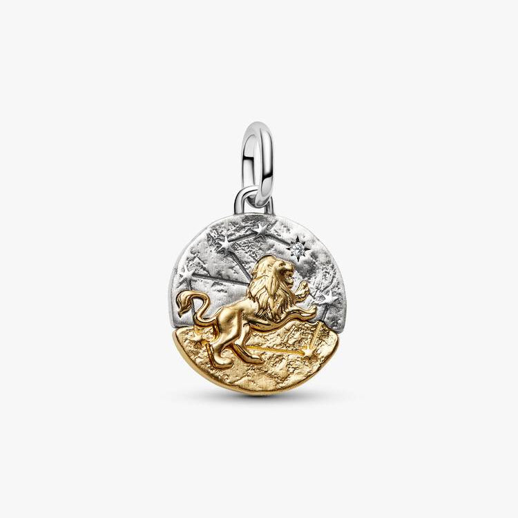 Leo Two-tone Zodiac Medallion Pandora Charm