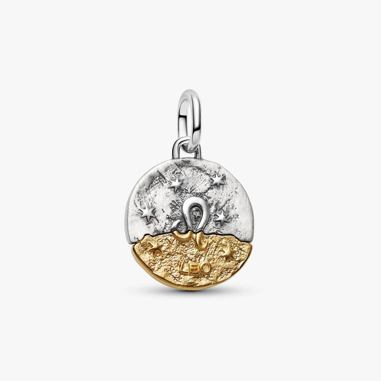 Leo Two-tone Zodiac Medallion Pandora Charm