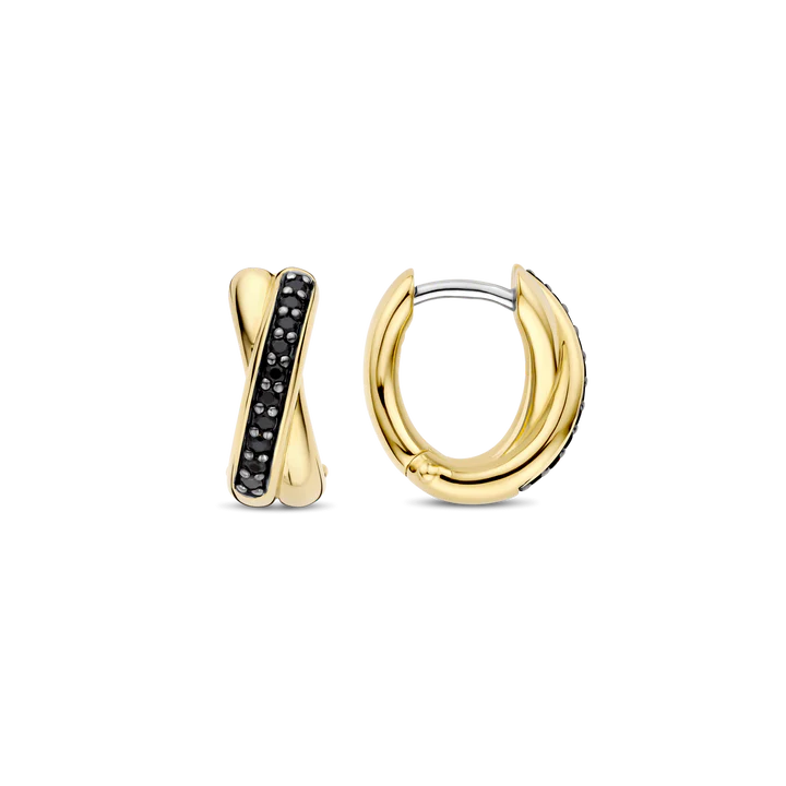 TISENTO GOLD HUGGIE HOOP EARRINGS