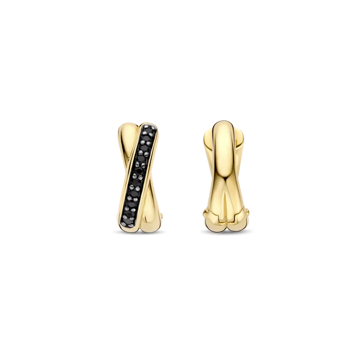 TISENTO GOLD HUGGIE HOOP EARRINGS