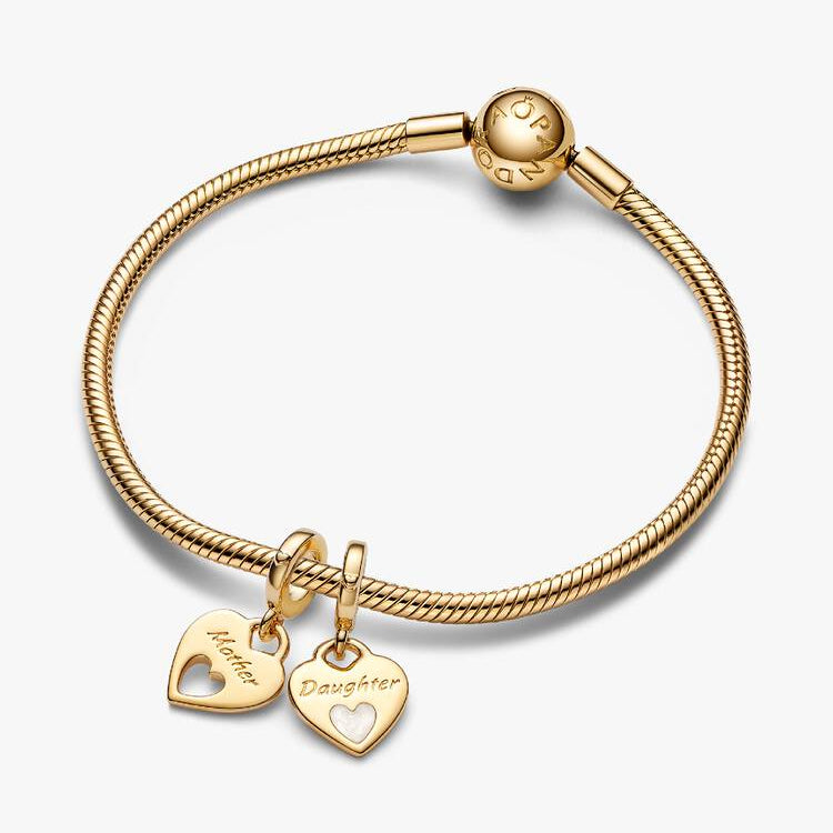 Double Heart Split Mother Daughter Dangle Pandora Charm