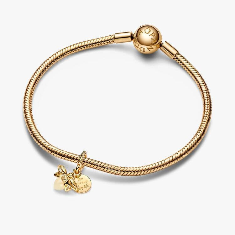 14ct Gold on Silver Glow-in-the-dark Firefly Dangle Pandora Charm