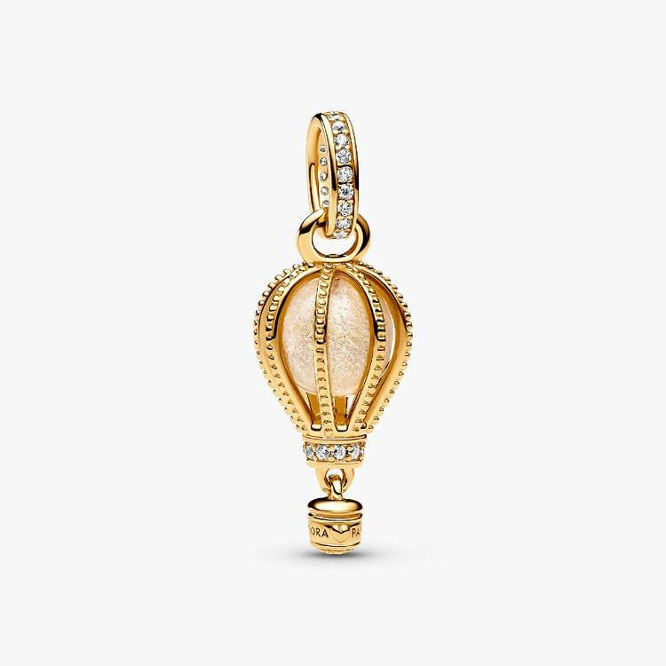 Sparkling Clear Hot Air Balloon Dangle Pandora Charm