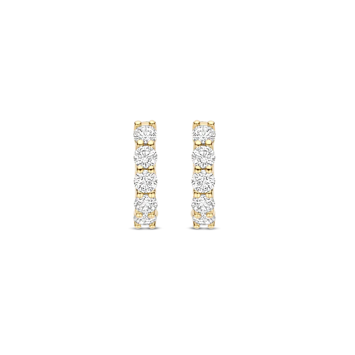 TISENTO GOLD CZ HUGGIE HOOP EARRINGS