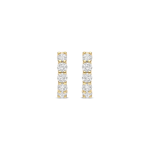 TISENTO GOLD CZ HUGGIE HOOP EARRINGS