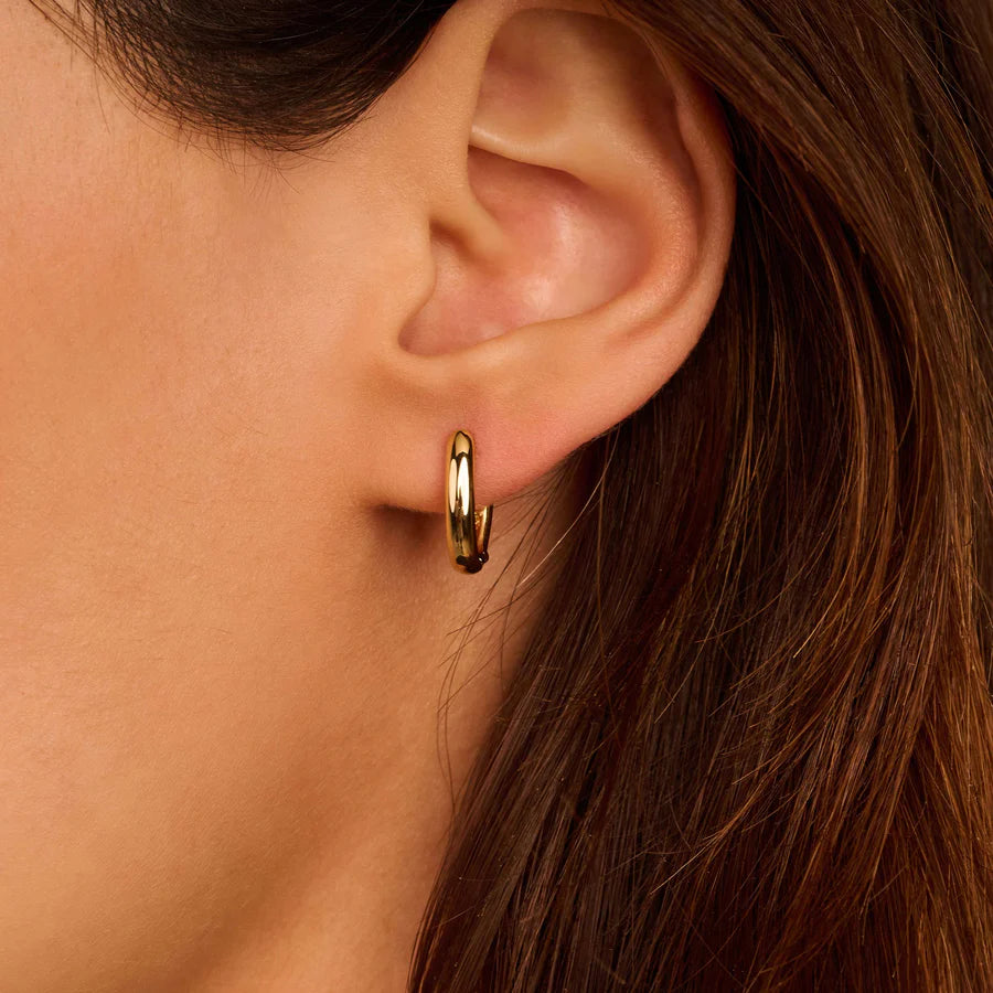 Tisento Gold on Silver 11mm Oval Hoop Earrings