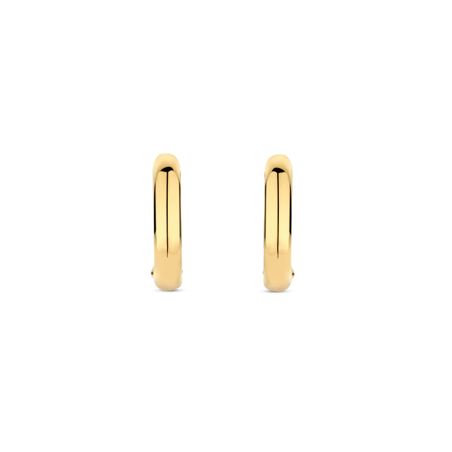 Tisento Gold on Silver 11mm Oval Hoop Earrings