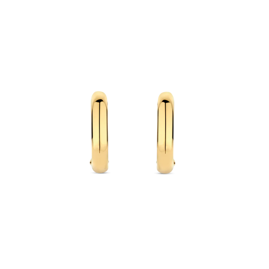 Tisento Gold on Silver 11mm Oval Hoop Earrings