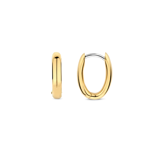 Tisento Gold on Silver 11mm Oval Hoop Earrings