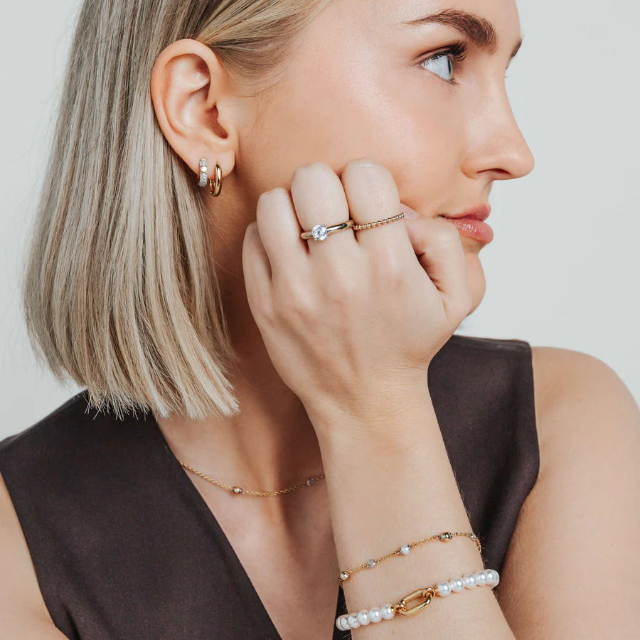 Tisento Gold on Silver 11mm Oval Hoop Earrings