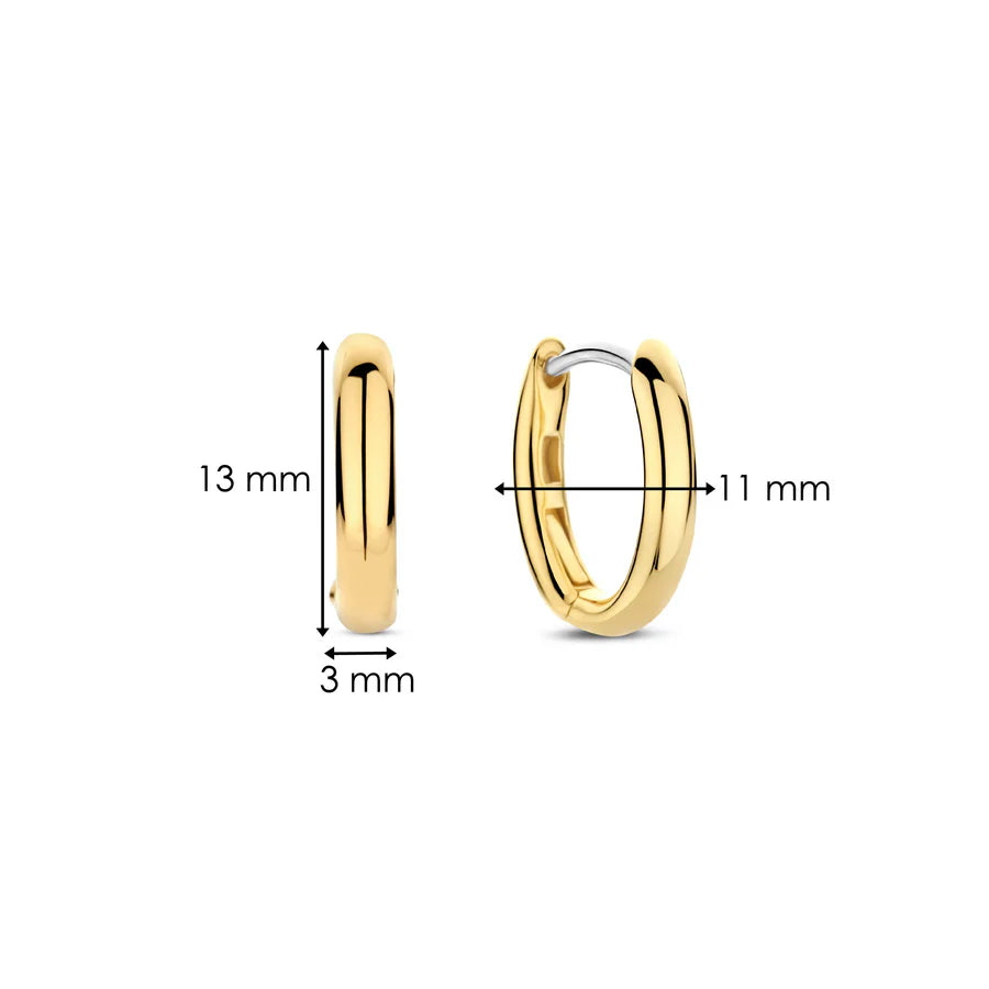 Tisento Gold on Silver 11mm Oval Hoop Earrings