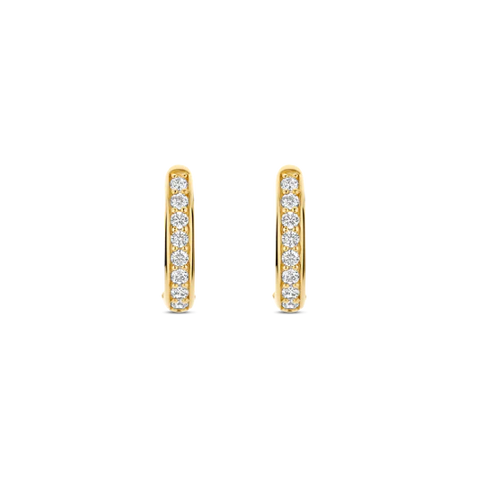 TISENTO GOLD CZ OVAL HOOP EARRINGS